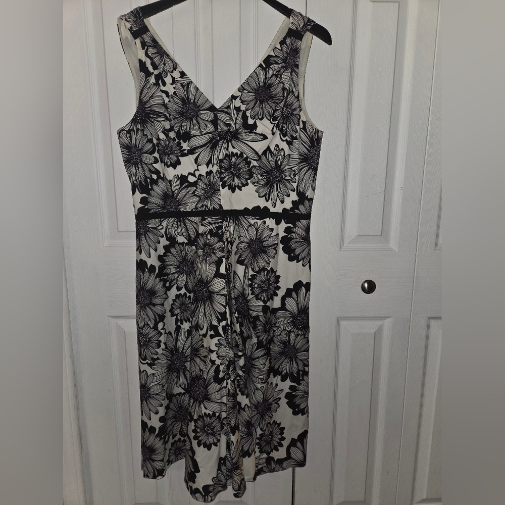 Talbots Black and White Floral Maxi Dress